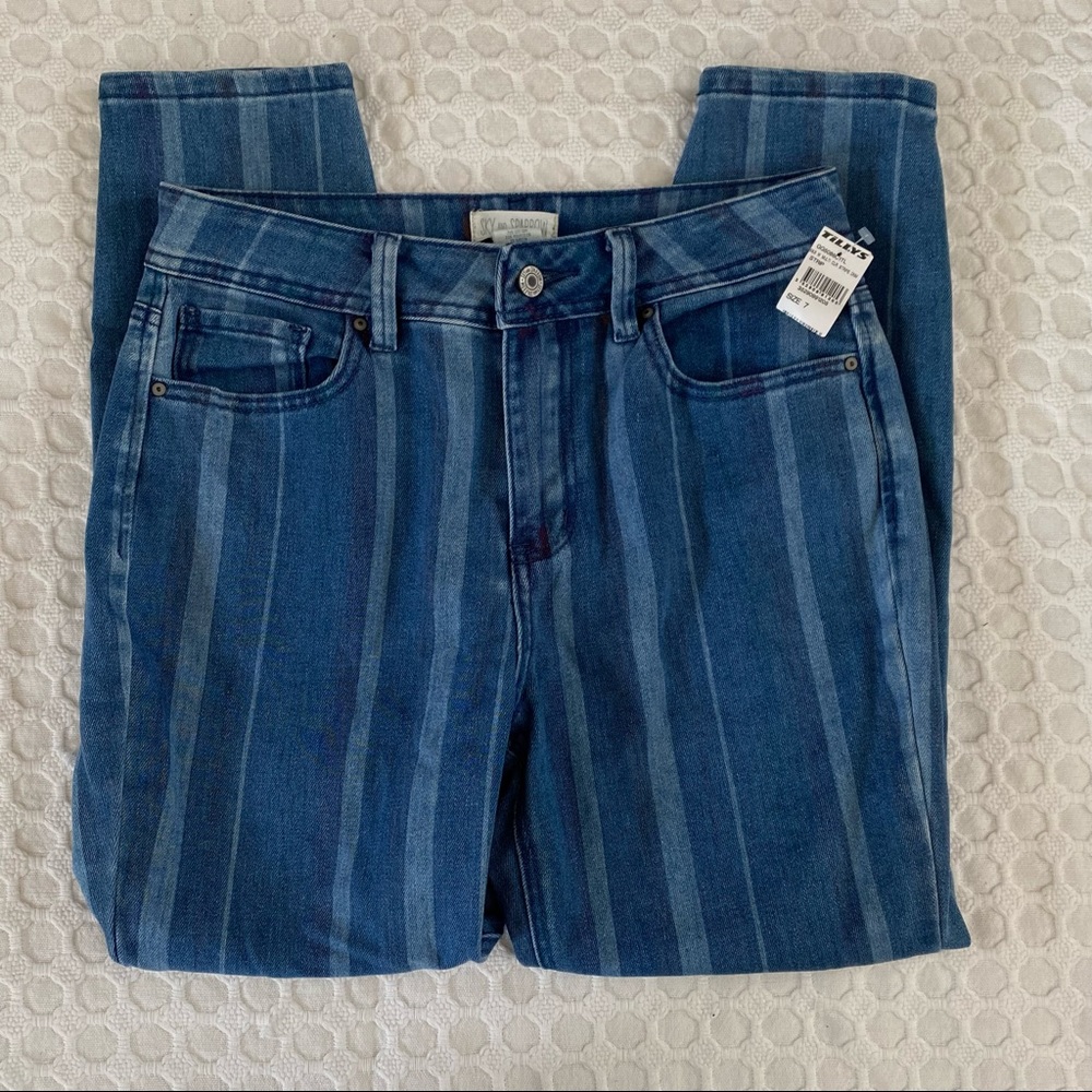 Striped Jean Skinny Multi Color Size 7